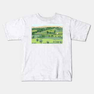 Swaledale, Yorkshire Dales National Park - digital art Kids T-Shirt